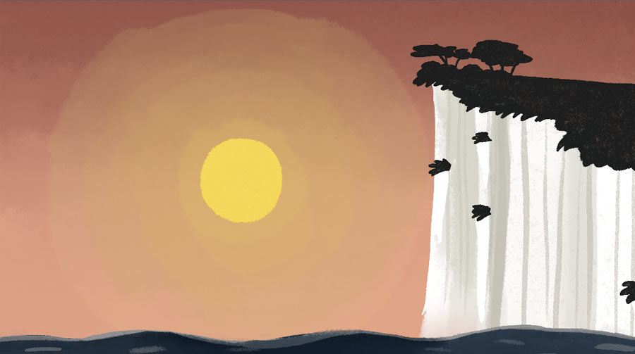Illustration of the cliffs